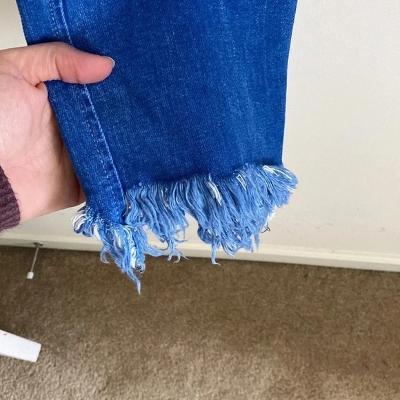 ZARA TRAFALUC DENIM MAKERS DISTRESSED STRAIGHT CROPPED JEANS- SIZE 8 - Picture 4 of 8